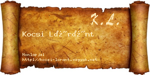 Kocsi Lóránt névjegykártya
