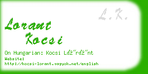 lorant kocsi business card